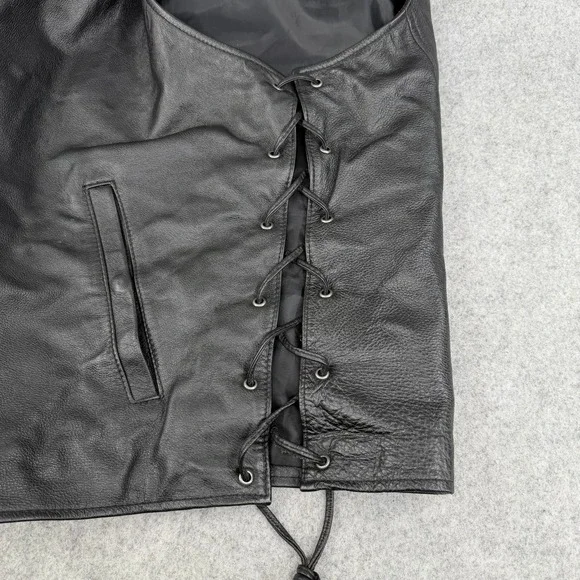 Vtg Harley Davidson Pathway Leather Vest Mens XL 98103-02VM Snap Chain Extenders - Picture 13 of 13